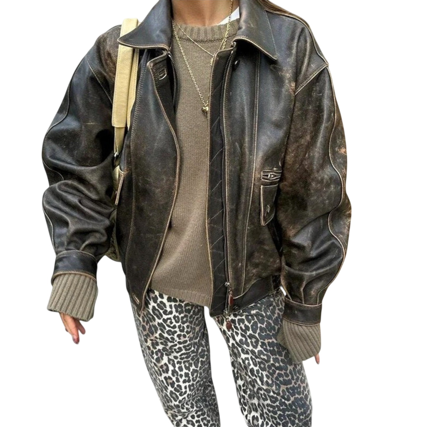 Stilværk™ | Jeans Vintage con Stampa Leopardata