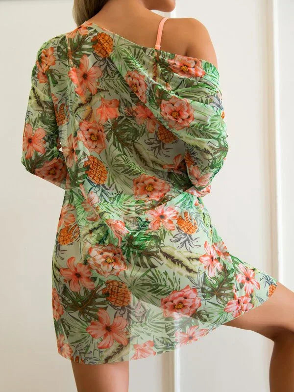 Stilværk™ | Ensemble de Bikini Tropical 3 Pièces avec Kimono