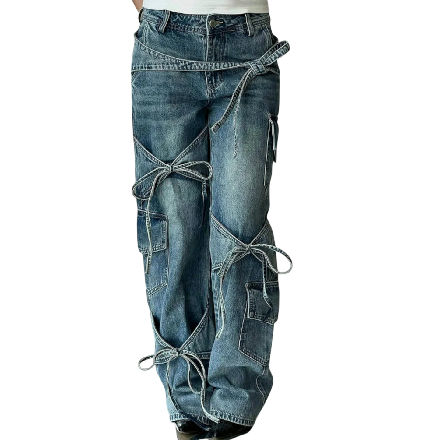 Stilværk™ | Jeans in Denim Utility con Dettaglio a Nodo