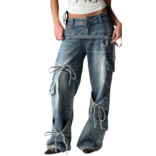 Stilværk™ | Jeans in Denim Utility con Dettaglio a Nodo