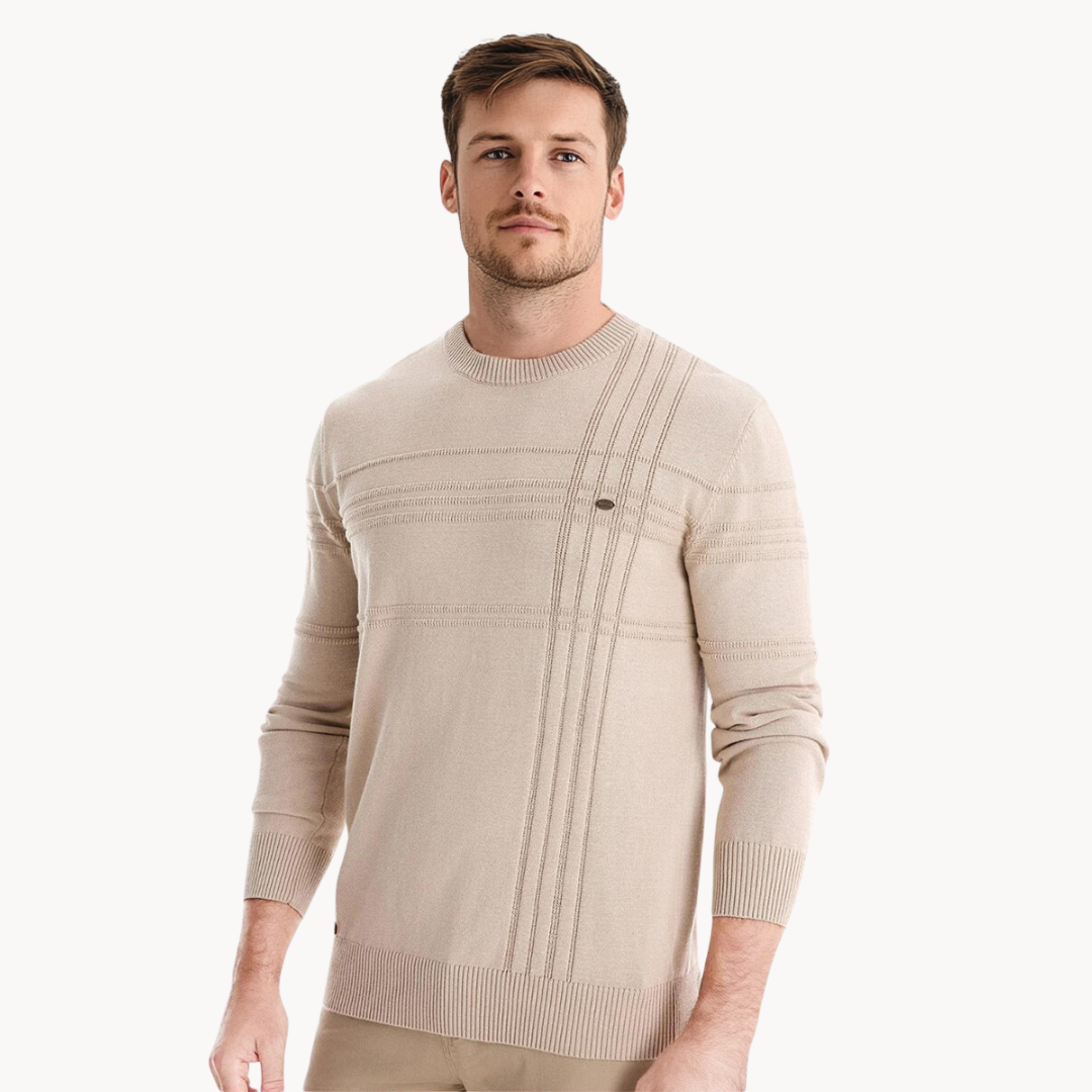 Stilværk™ | Pull élégant pour hommes avec un design à carreaux