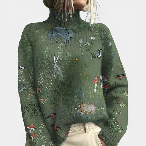 Stilværk™ | Pull enchanteur à motif forestier inspiré par la nature