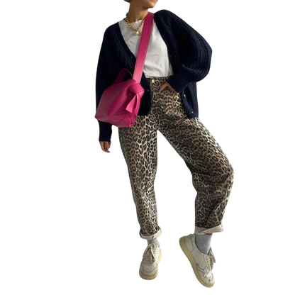 Stilværk™ | Jeans Vintage con Stampa Leopardata
