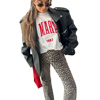 Stilværk™ | Jeans Vintage con Stampa Leopardata