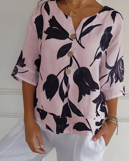 Stilværk™ | Blouse de printemps avec décolleté en V