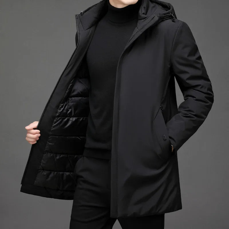 Stilværk™ | Manteau long d'hiver avec capuche pour homme