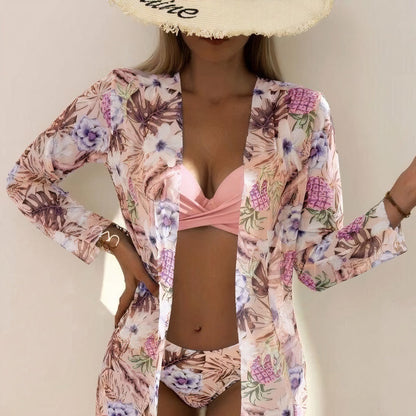 Stilværk™ | Ensemble de Bikini Tropical 3 Pièces avec Kimono