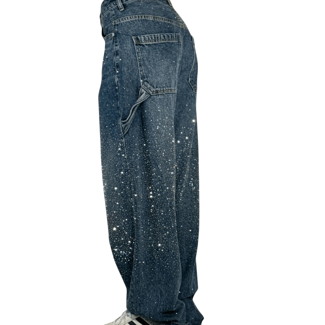 Stilværk™ | Jeans Carpenter a Palloncino alla Moda con Glitter