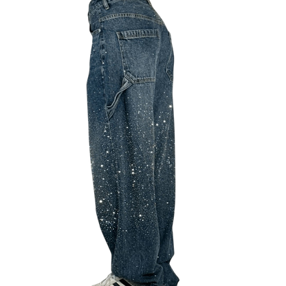 Stilværk™ | Jeans Carpenter a Palloncino alla Moda con Glitter
