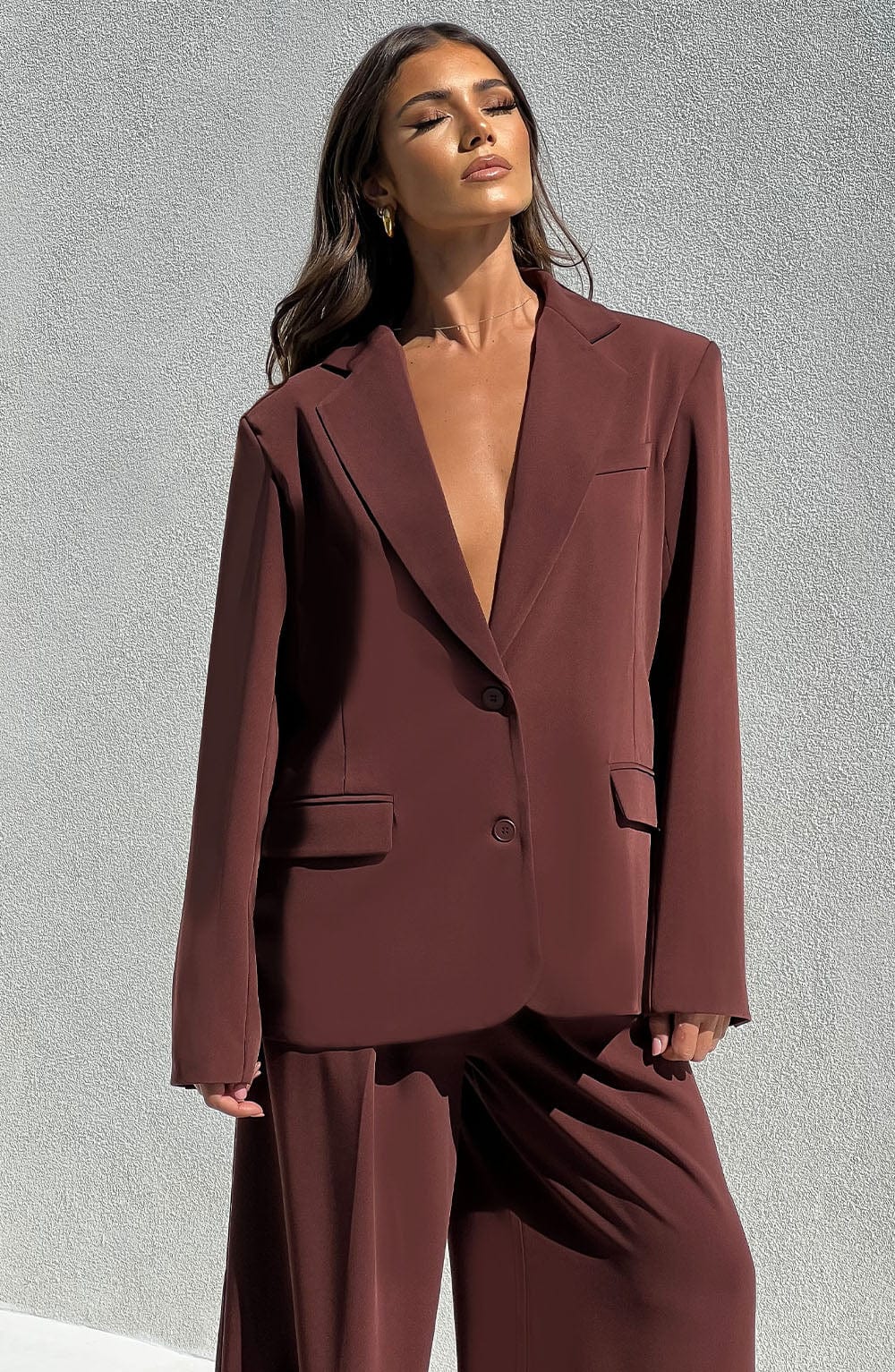 Topfitters™ | Noa Oversized Kostuumvestje - Bruin