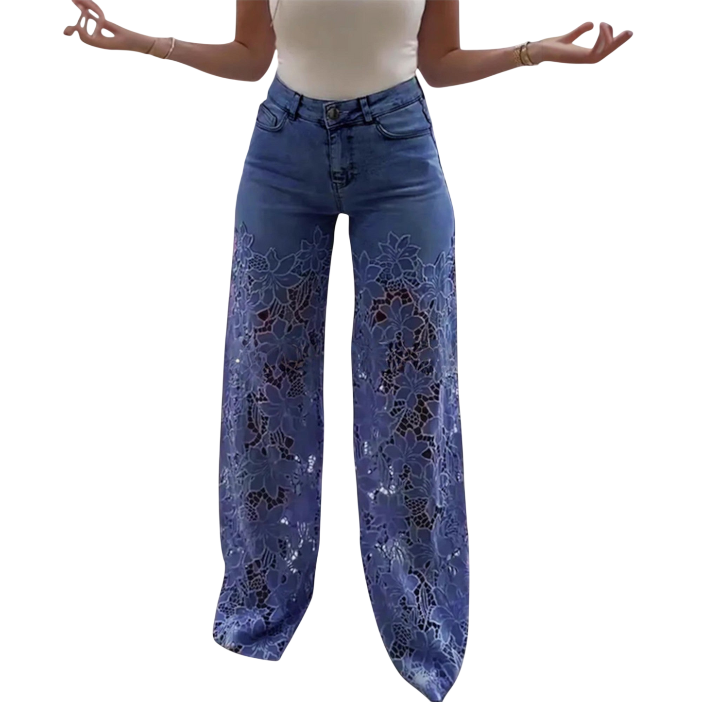 Stilværk™ | Jeans Trendy in Pizzo Patchwork